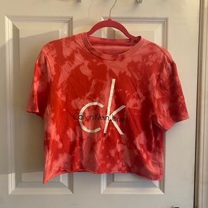 bleach dyed Calvin Klein cropped top